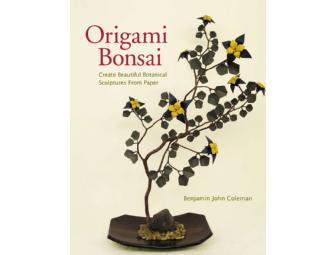 Blue & Cream with Green Origami Bonsai Tree & Book by Benjamin John Coleman