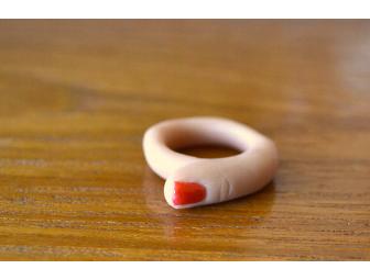 Finger Ring with Red Nail Polish by Allison Wong