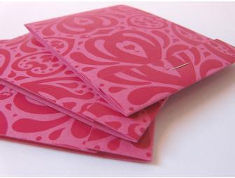 A set of 3 multi-color Matchbook Notepads by Emily Quinn of Cosmos Creative Inc.