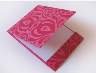A set of 3 multi-color Matchbook Notepads by Emily Quinn of Cosmos Creative Inc.