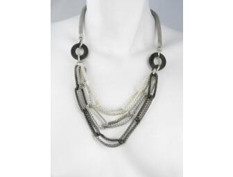 Oval Link Chain Necklace & Mesh Drop Earrings from The Erica Zap Collection