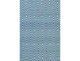 Blue and White Diamond Rug by Dash & Albert