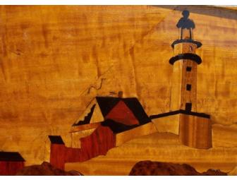 Lighthouse Scene Marquetry Panel from Rosasco Restorations