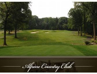 A golf foursome with carts at the Alpine Country Club, Cranston, RI
