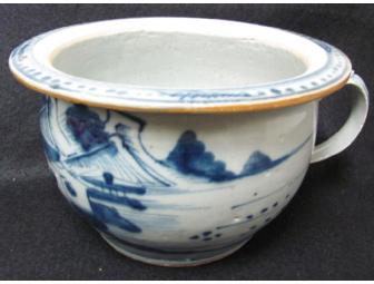 Blue/White Chinese Pot with handle