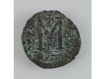 Byzantine Bronze Coin donated by H. Julian Mitchell