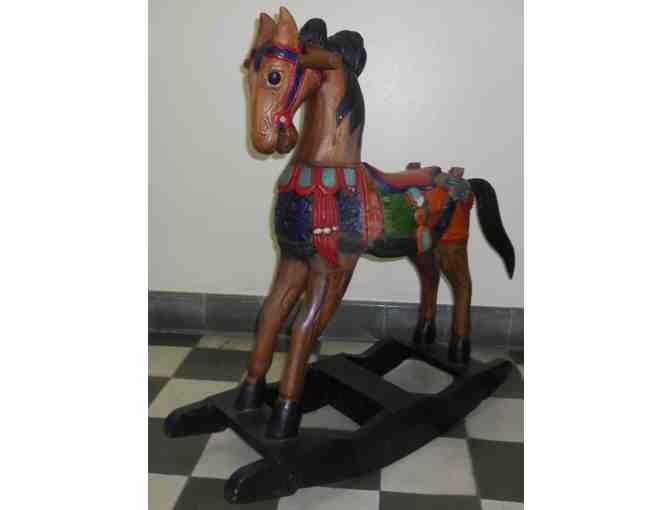 Large Wooden Painted Rocking Horse