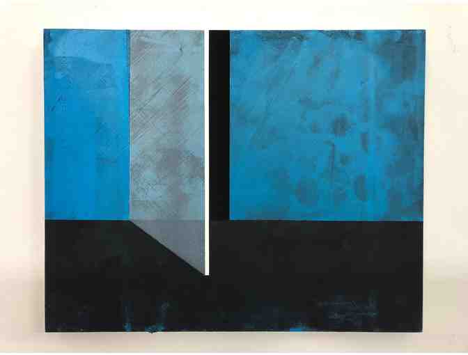 Introspeccion Azul by Eduardo Cabrer - Acrylic on Wood (16' x 20' framed)