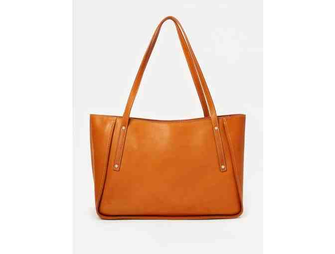 COMFORT ZONE: Natural Leather Tote by J. McLaughlin
