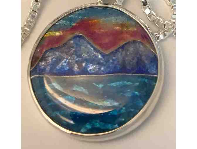 COMFORT ZONE: Enameled Pendant 'View from the Bow on a Windy Day'; Nancy Boldt, VT