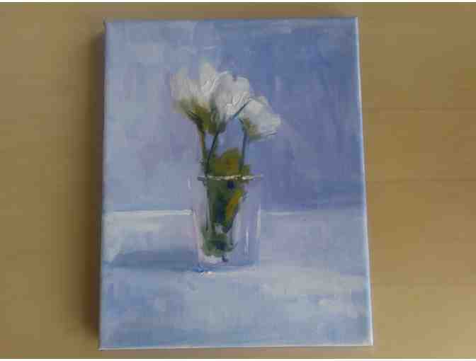 'Still Life of White Blossom' Ada Koch Oil Painting on Canvas