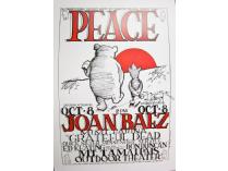 Original, Signed Grateful Dead And Joan Baez Peace Concert Poster