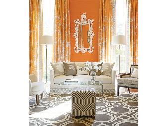 Pair of Pillows: Mary McDonald Cream Linen with Grey Appliques by Schumacher