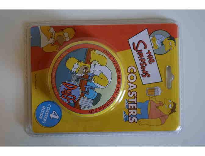 Four 'The Simpsons' Size Medium Mens Shirt Gift Package with Coaster set