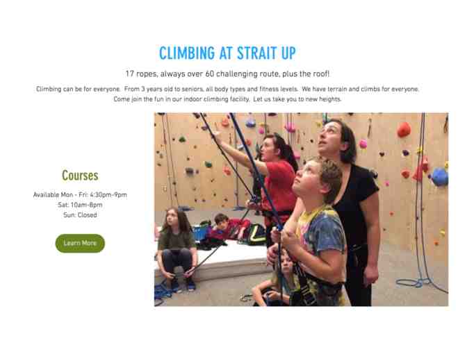 Strait Up Climbing - GC for choice of 2 pkgs