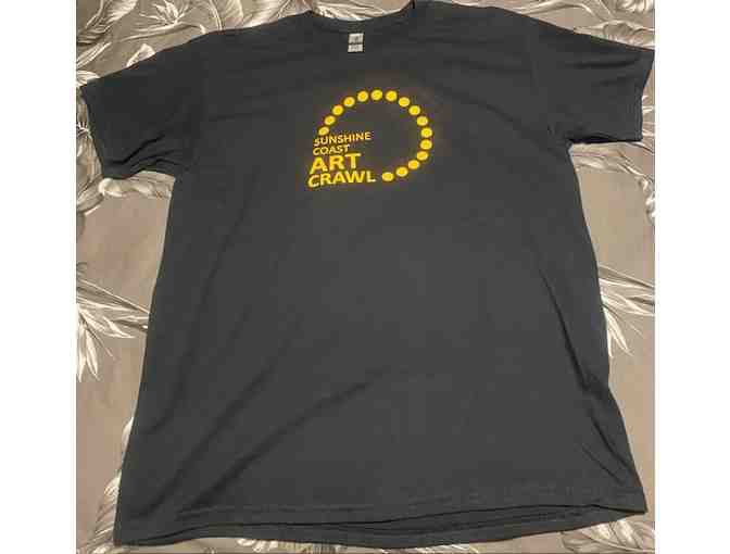 One Flower One Leaf: Painting titled 'CRIMSOM TIDE' and 2 T-shirts -Total Value $150