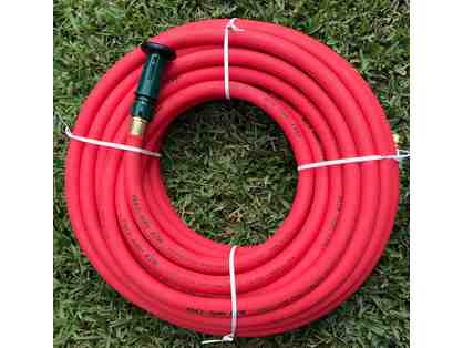 Industrial Grade Water Hose with Nozzle - 100 feet