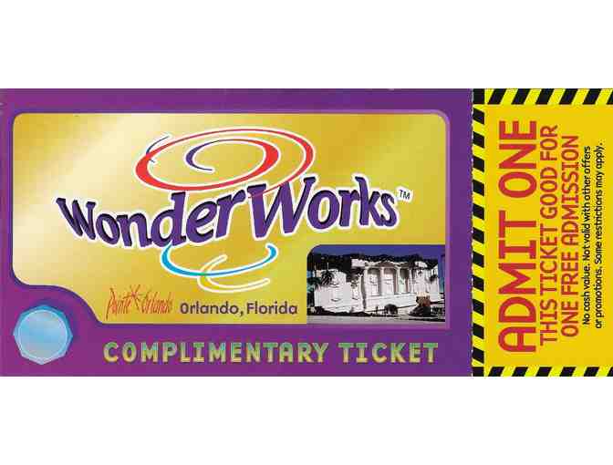 WonderWorks Orlando - Five (5) Tickets