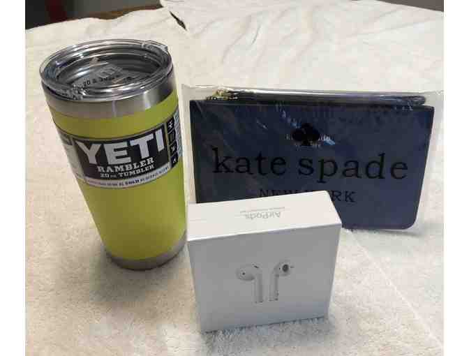 Three top brands - All for one bid. Apple Airpods, kate spade small purse, YETI Tumbler - Photo 1