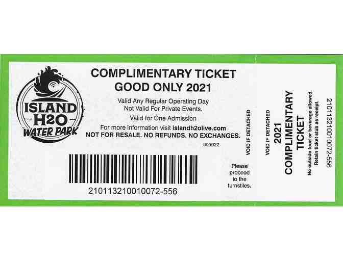 Two (2) Complimentary Admission Tickets for H2O Water Park