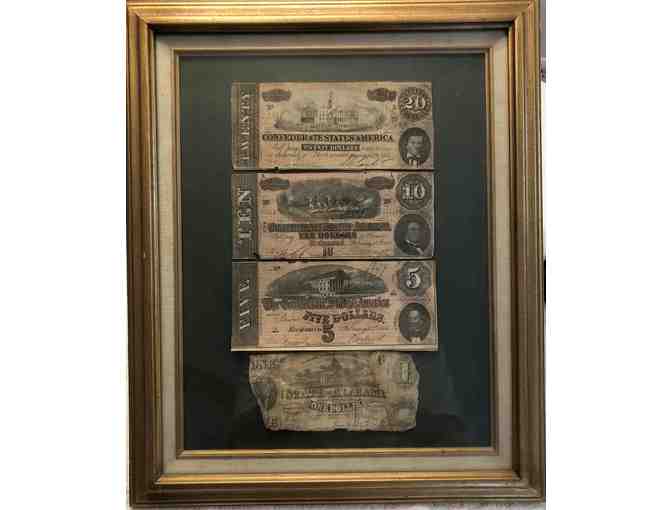 Framed Confederate Money. - Photo 1