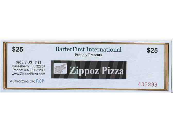Two $25 Gift Certificates to Zippoz Pizza in Casselberry, FL