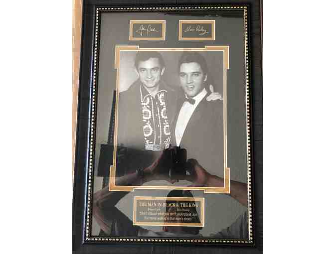 Johnny Cash and Elvis Pressley Presentation Piece. 'The Man in Black and The King'