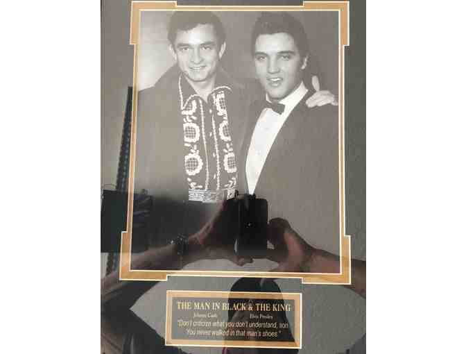 Johnny Cash and Elvis Pressley Presentation Piece. 'The Man in Black and The King'