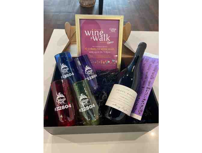 Four tickets to the Wine Walk with bottle of wine and four 32804 wine glasses - Photo 2