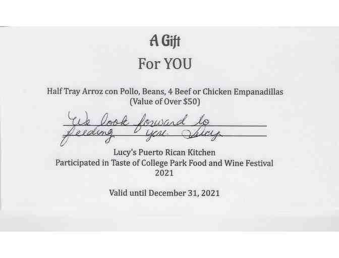 Gift Certificate for Lucy's Puerto Rican Kitchen for 2 Free Lunches - Photo 2