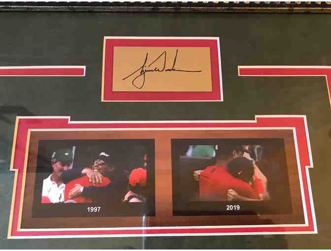 Tiger Woods photo plaque commemorating his 2019 Masters win