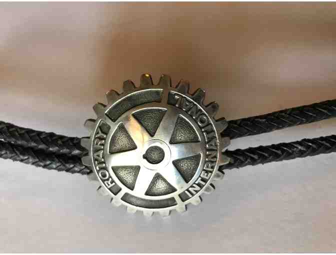Rotary Bolo Tie with Silver Rotary wheel