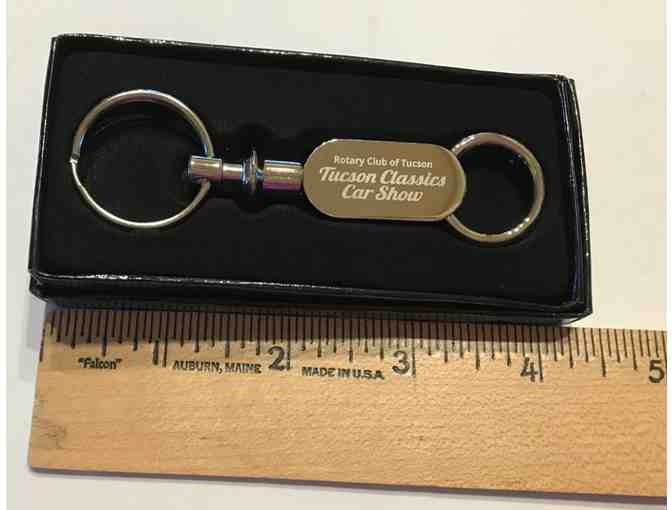 'Tucson Classics Car Show'-engraved Keychain with pull-apart valet function