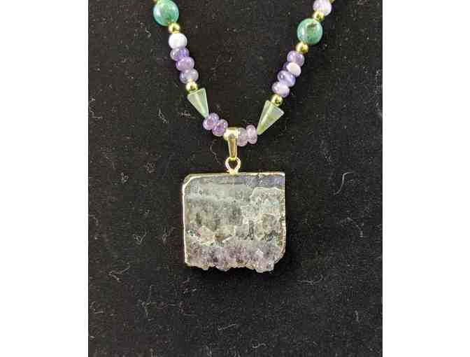 Jewelry handcrafted from Gem Show finds - Purple and Green set