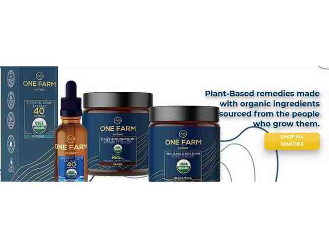 One Farm: $50 Gift certificate toward CBD products to help your pet