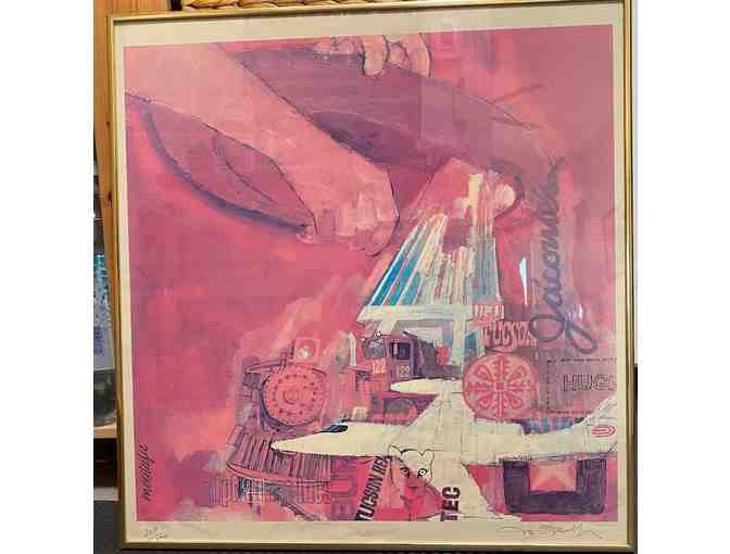 Vintage 1978 Lithograph 'Business' by Matthew Moutafis, numbered 327/500