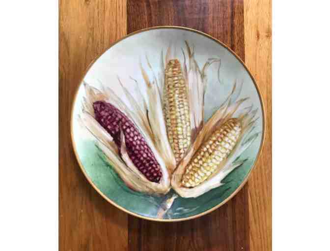 Bavarian Porcelain plate handpainted with corn design by Joyce
