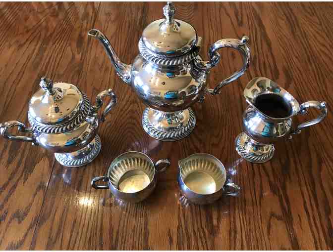 Wilcox International Silver Ashley Coffee Server with 2 sets of Creamers & Sugar bowls