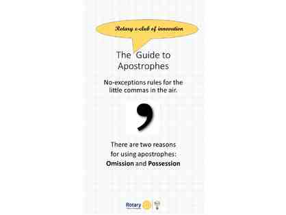 Guide to Apostrophes - the Fool-proof one!