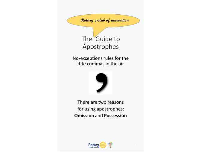 Guide to Apostrophes - the Fool-proof one! - Photo 1