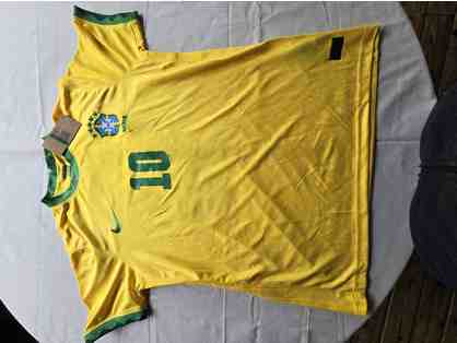 Pele autographed soccer jersey #10