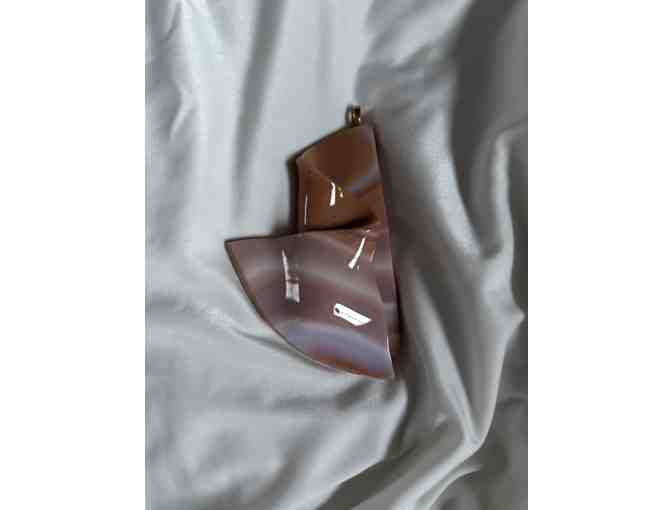 Unique glass pendant Caramel Sweetheart folds (CD)