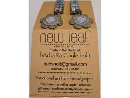 Upcycled Unique Leaf earrings by Barbara Cyle Holt (MR)