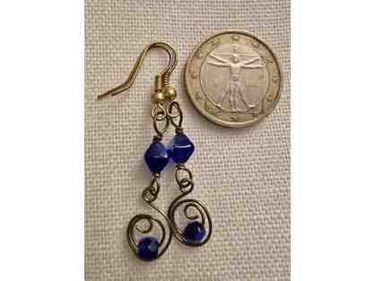 blue glass earrings (MB)