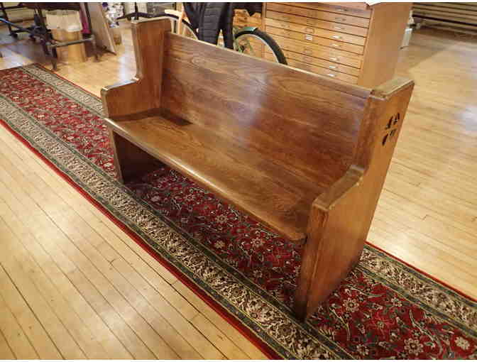 5' 0" Church Pew with Arm Rests - Photo 1