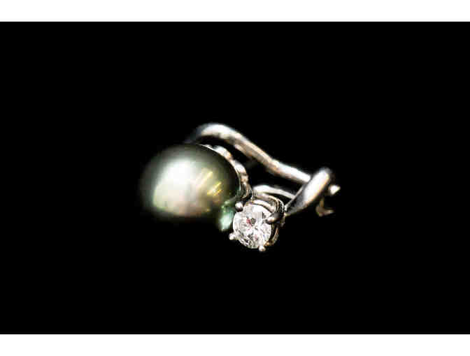 Tiffany & Co. Grey Pearl and Diamond Earrings