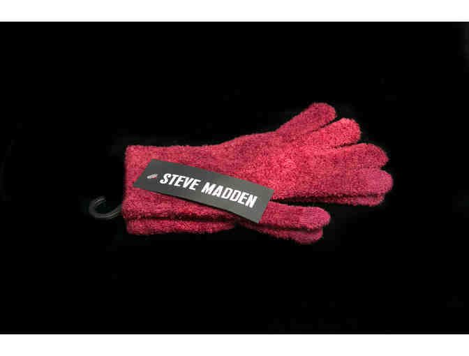 Steve Madden Fleece Burgundy Gloves