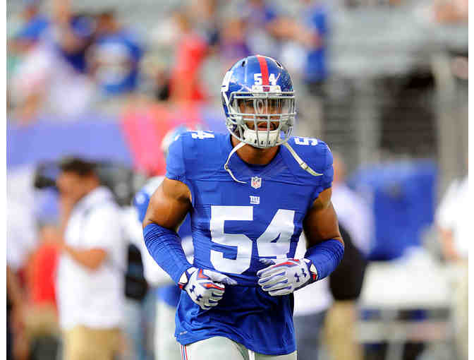 New York Giants - Olivier Vernon Autographed Football