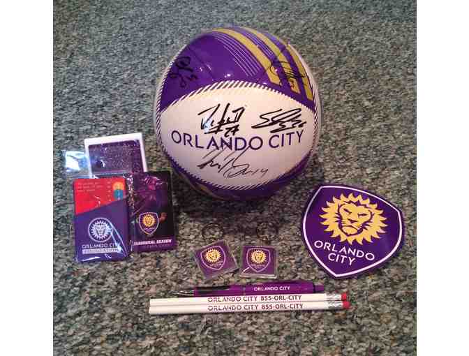Orlando City Soccer Club - A Team Autographed Soccer Ball and Goodies