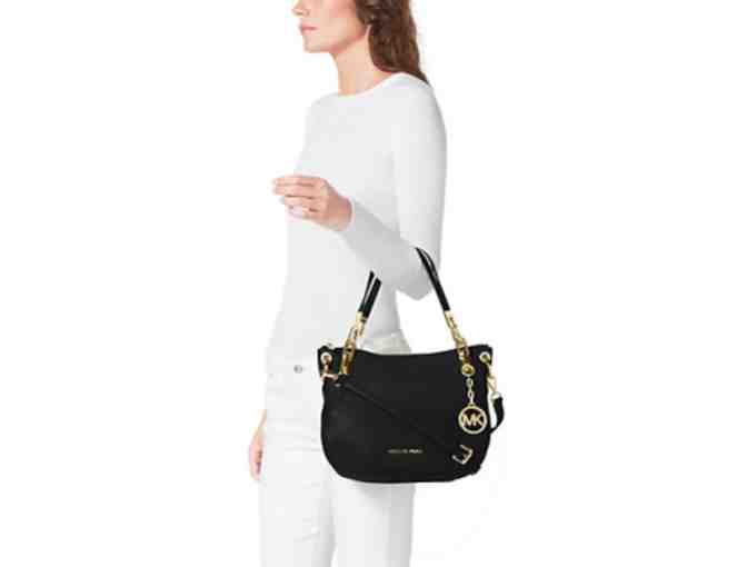 Michael Kors Brooke Leather Medium Shoulder Bag in Black